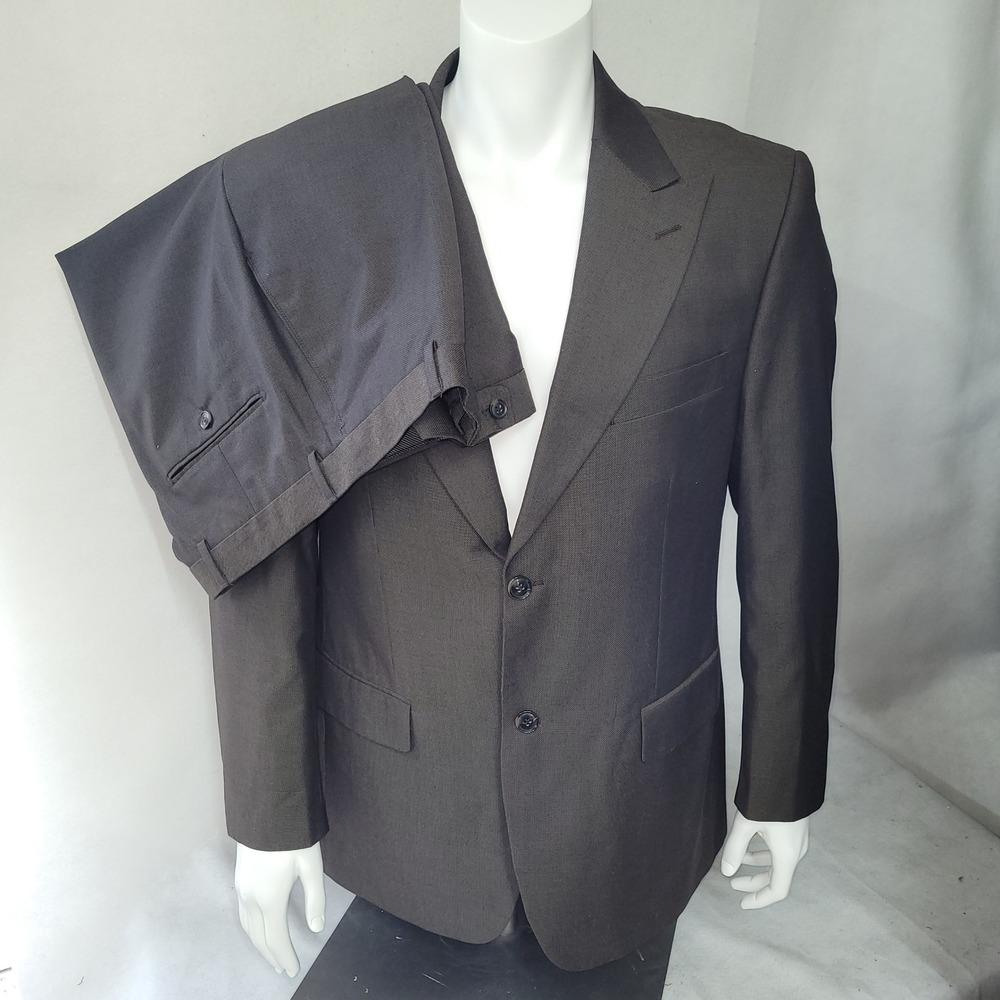 Lineage Milano Roma Men's 43R Blazer 37R Pants Brown Two Piece‎ Suit